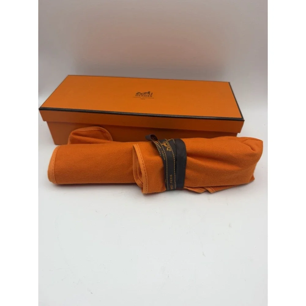 Hermès Paris Tout Simple HTS 4 Pc Stainless Flatware Set Box & Travel Roll